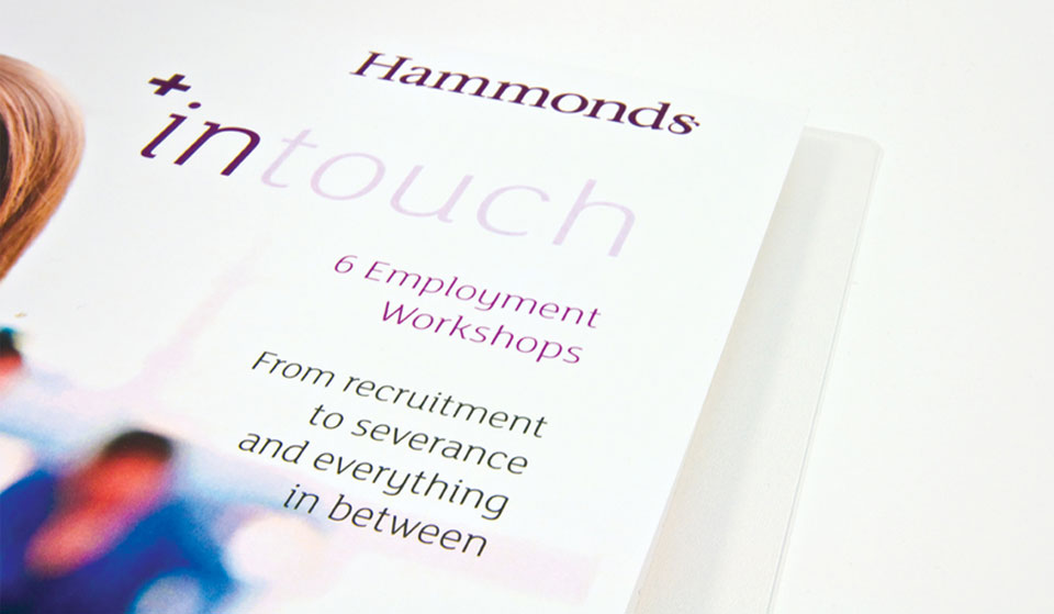 Hammonds Solicitors. Employment Workshop Handbook Design.